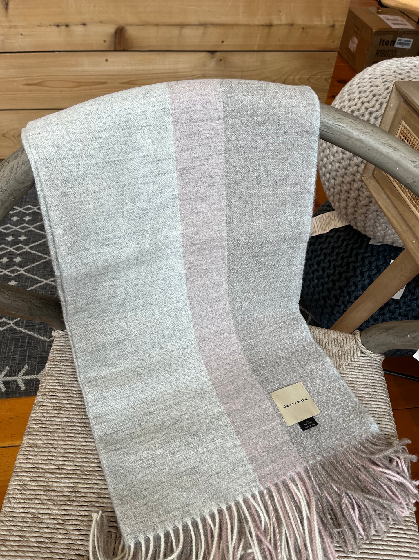 Patterned Baby Alpaca Wool Throw