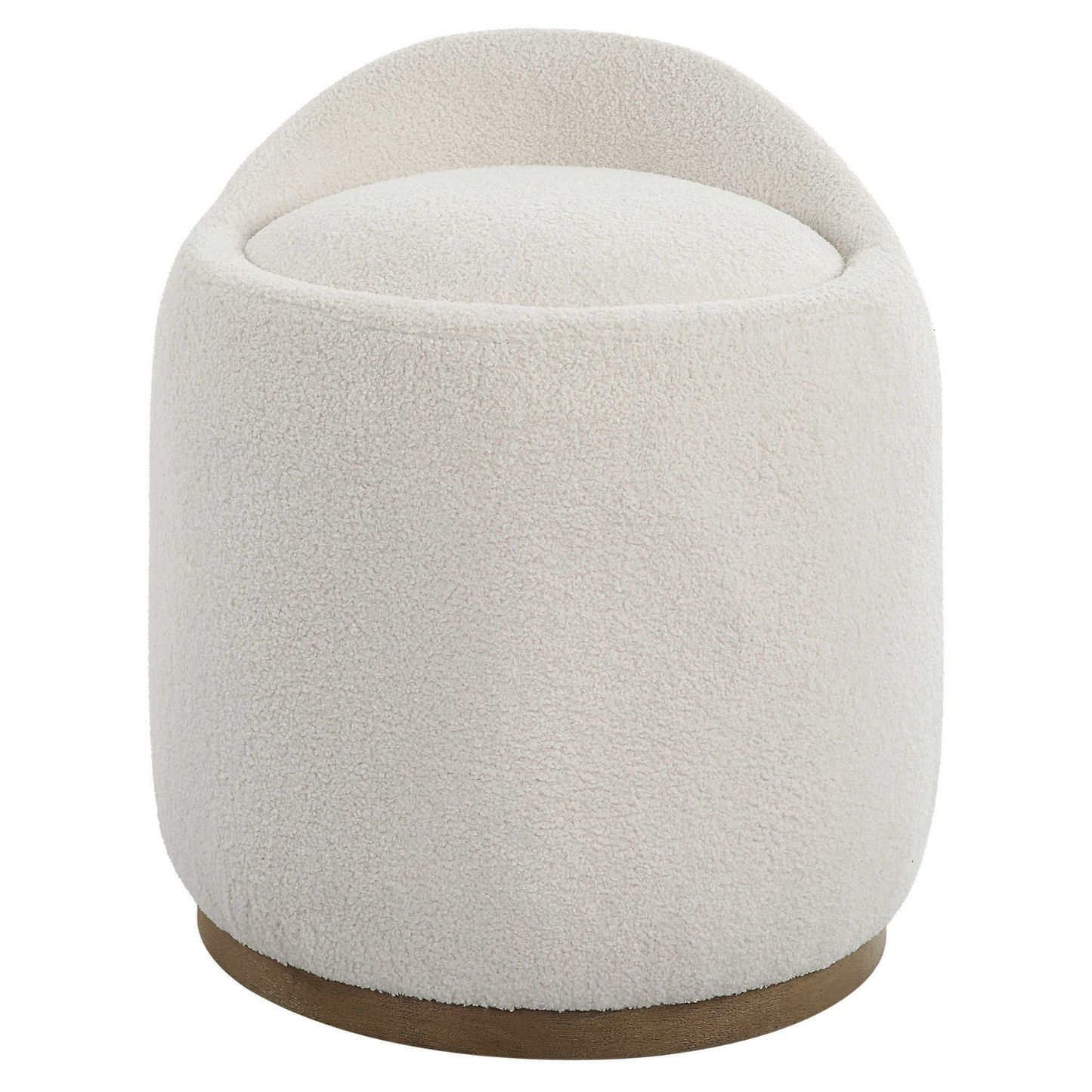 Faux Sheepskin Swivel Ottoman