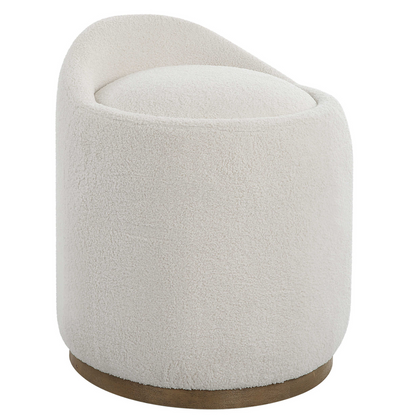 Faux Sheepskin Swivel Ottoman