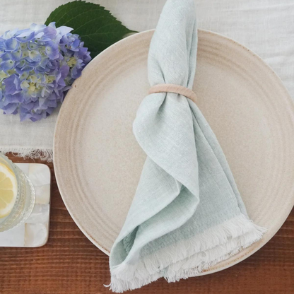 Fringe-edged Linen Napkins (Set of 4)