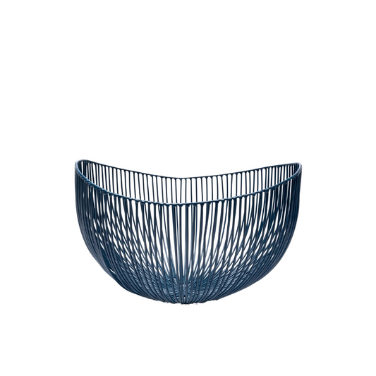 Iron Tall Blue Table Basket