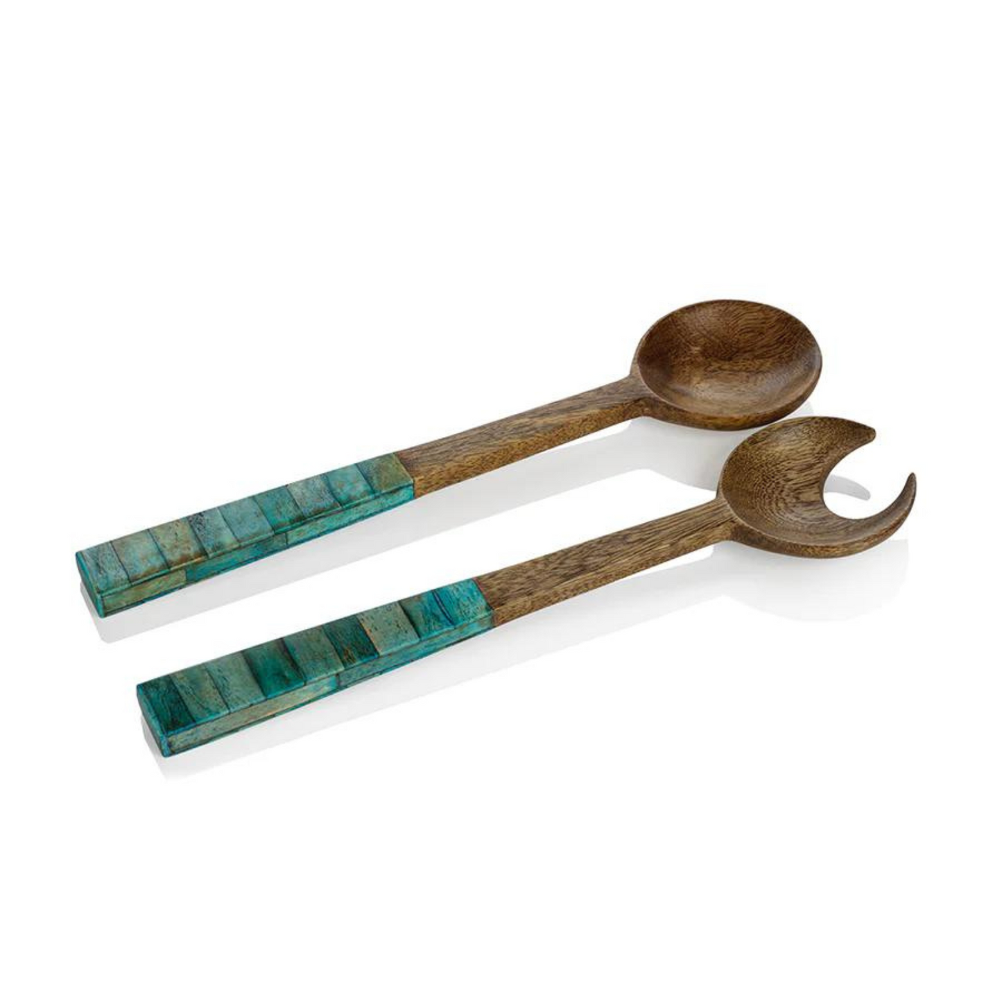 Mango Wood & Inlaid Bone Salad Servers