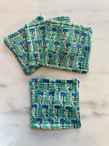 Indy Home Block Printed Fabric Coaster Set