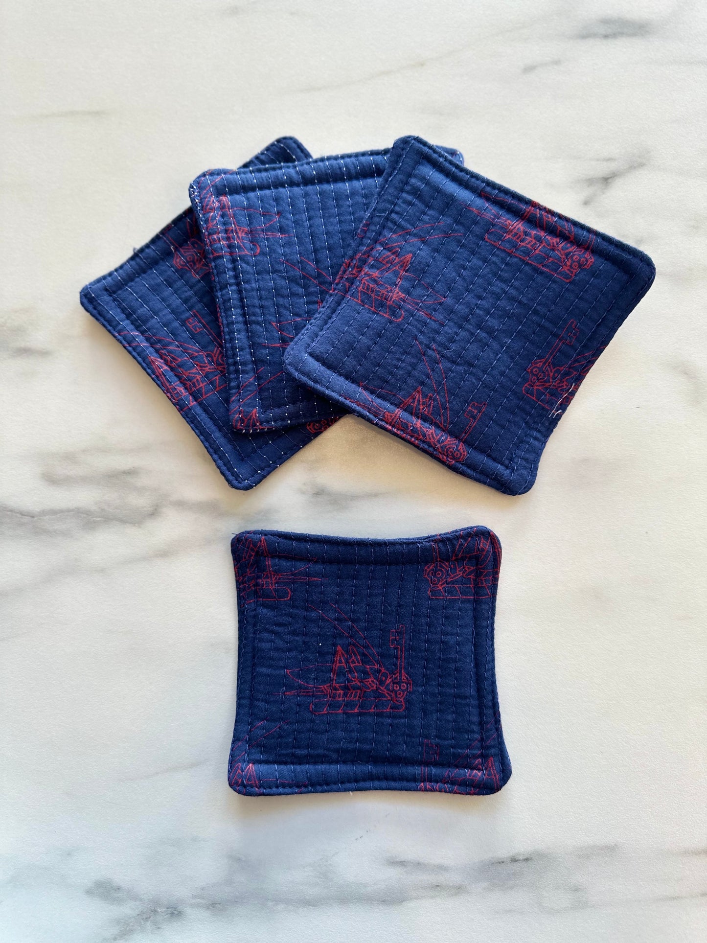 Indy Home Block Printed Fabric Coaster Set