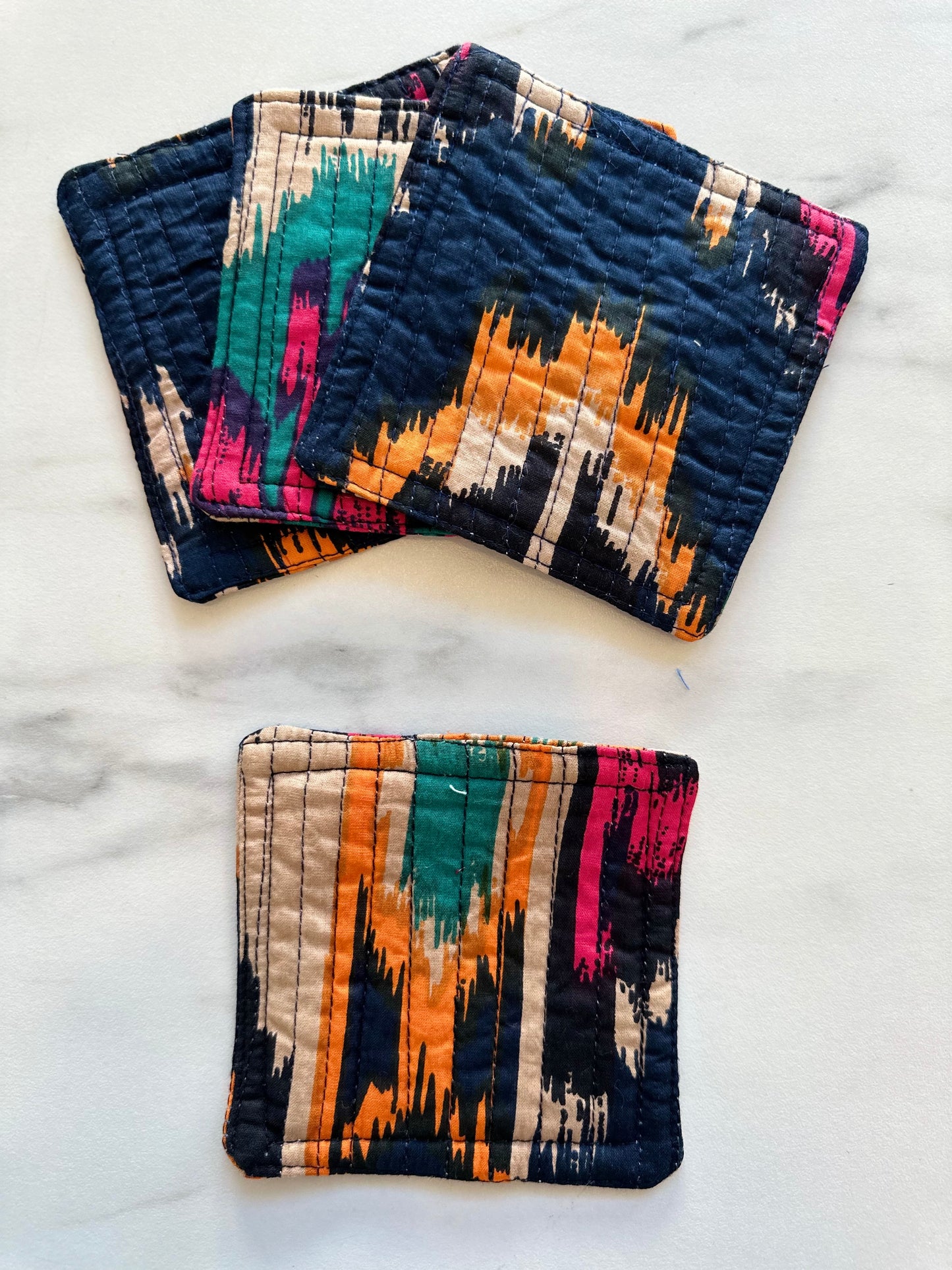 Indy Home Block Printed Fabric Coaster Set