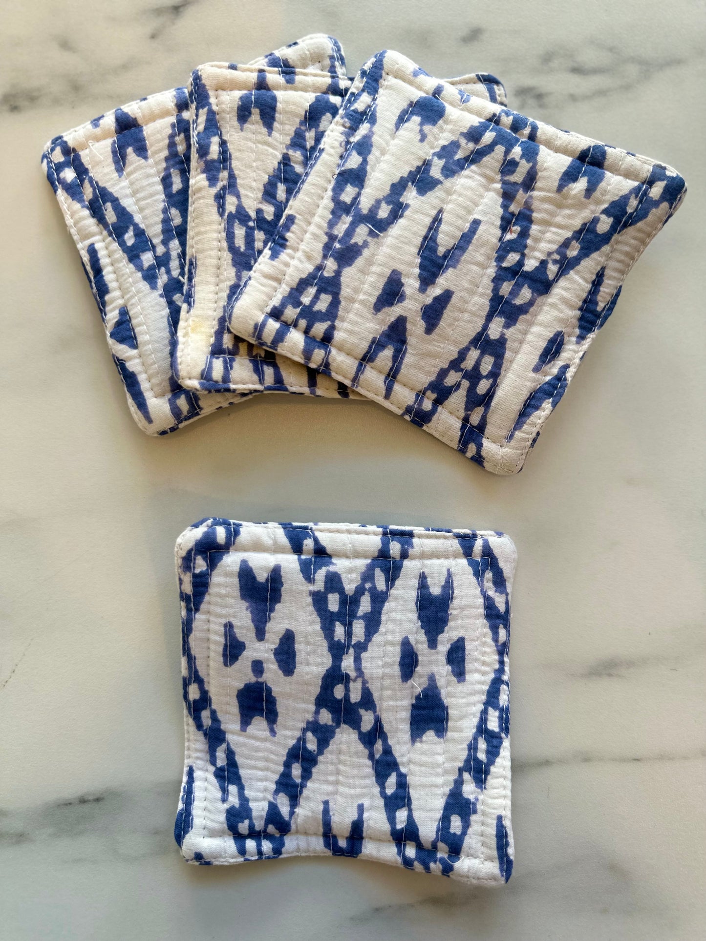 Indy Home Block Printed Fabric Coaster Set