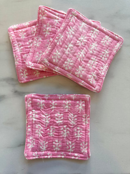 Indy Home Block Printed Fabric Coaster Set