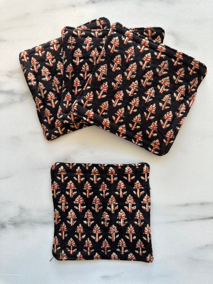 Indy Home Block Printed Fabric Coaster Set