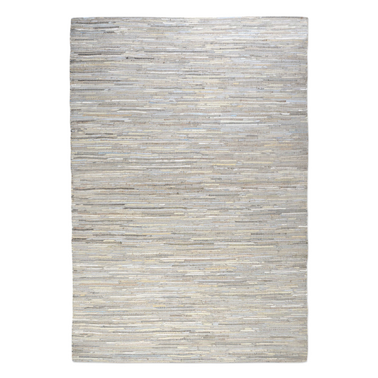 Ecru Hemp & Leather Rug