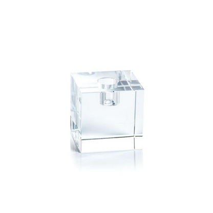 Square Crystal Glass Taper Holder