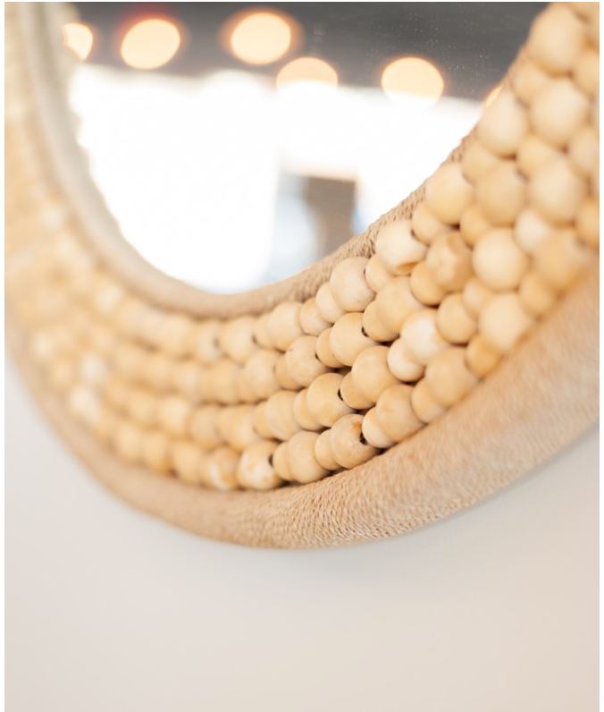 Shae Wood Bead Mirror