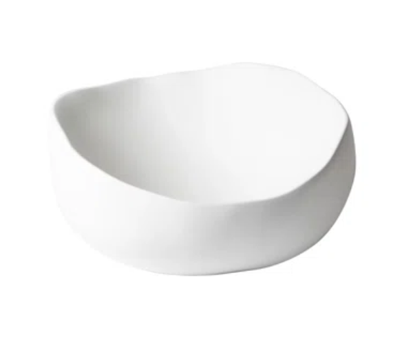 Organic Matte White Ceramic Bowl