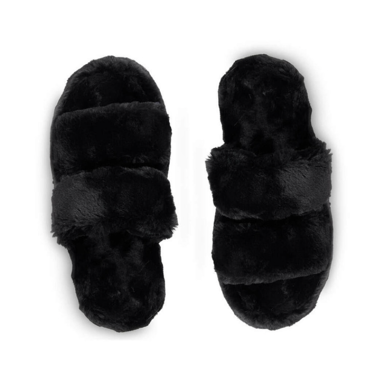 Faux Fur Platform Slippers