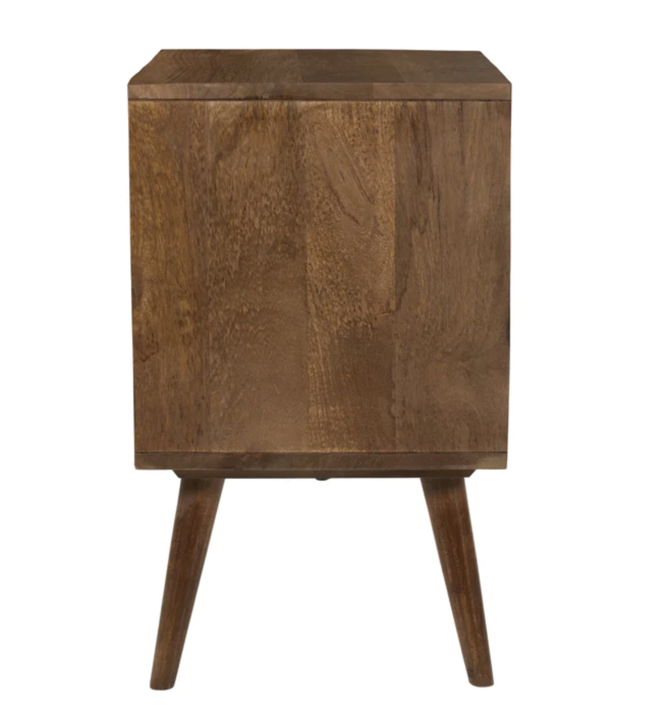 Two-Drawer Caned Nightstand