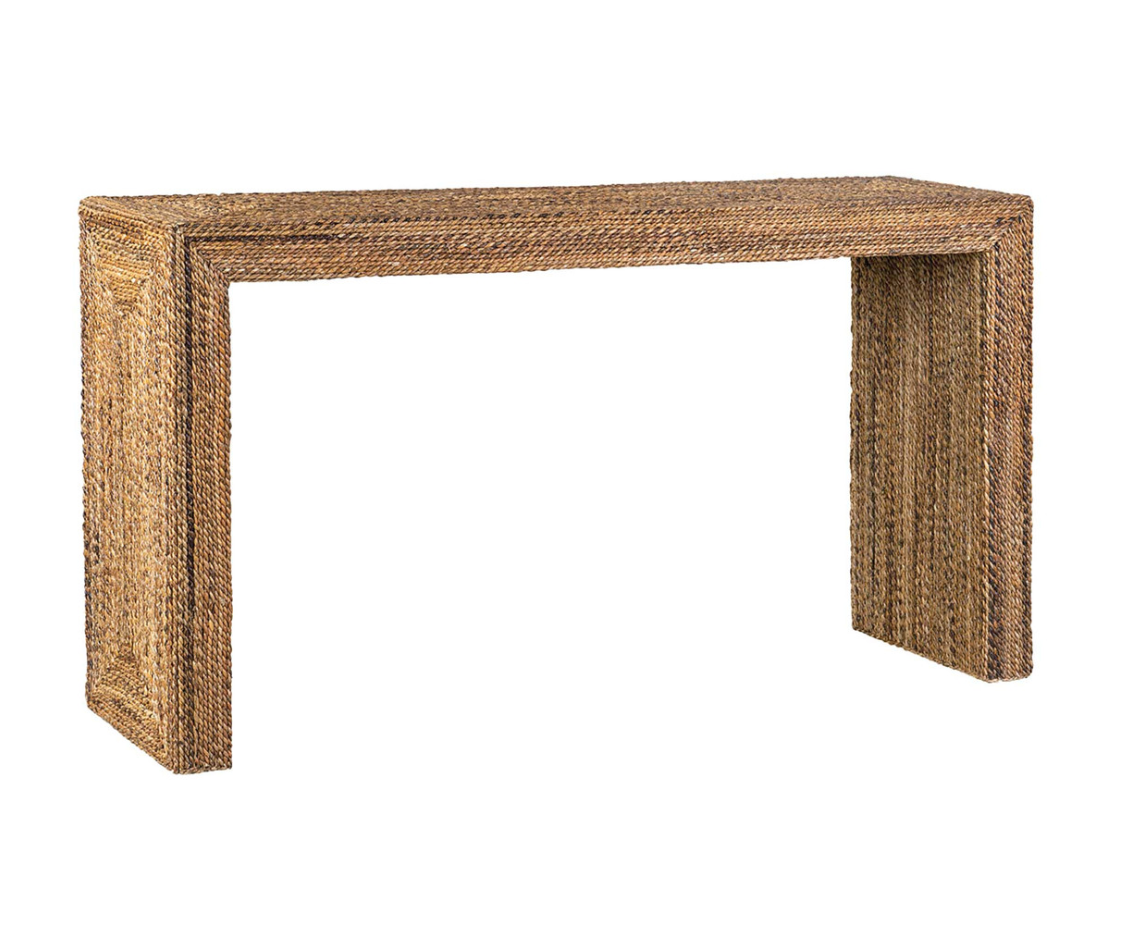 Braided Seagrass Console Table