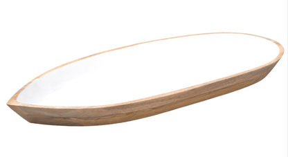 Mango Wood & Enamel Oval Boats