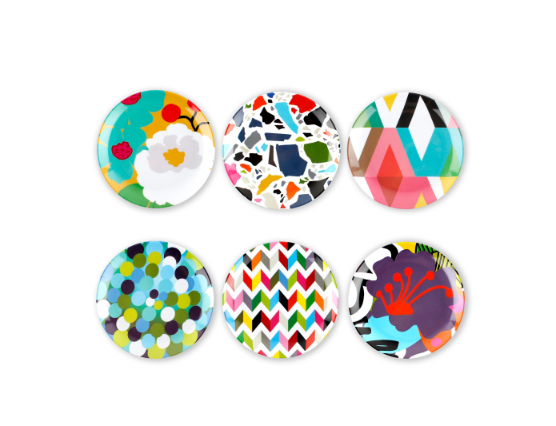 Colorful Patterned Appetizer Plates (Set of 6)