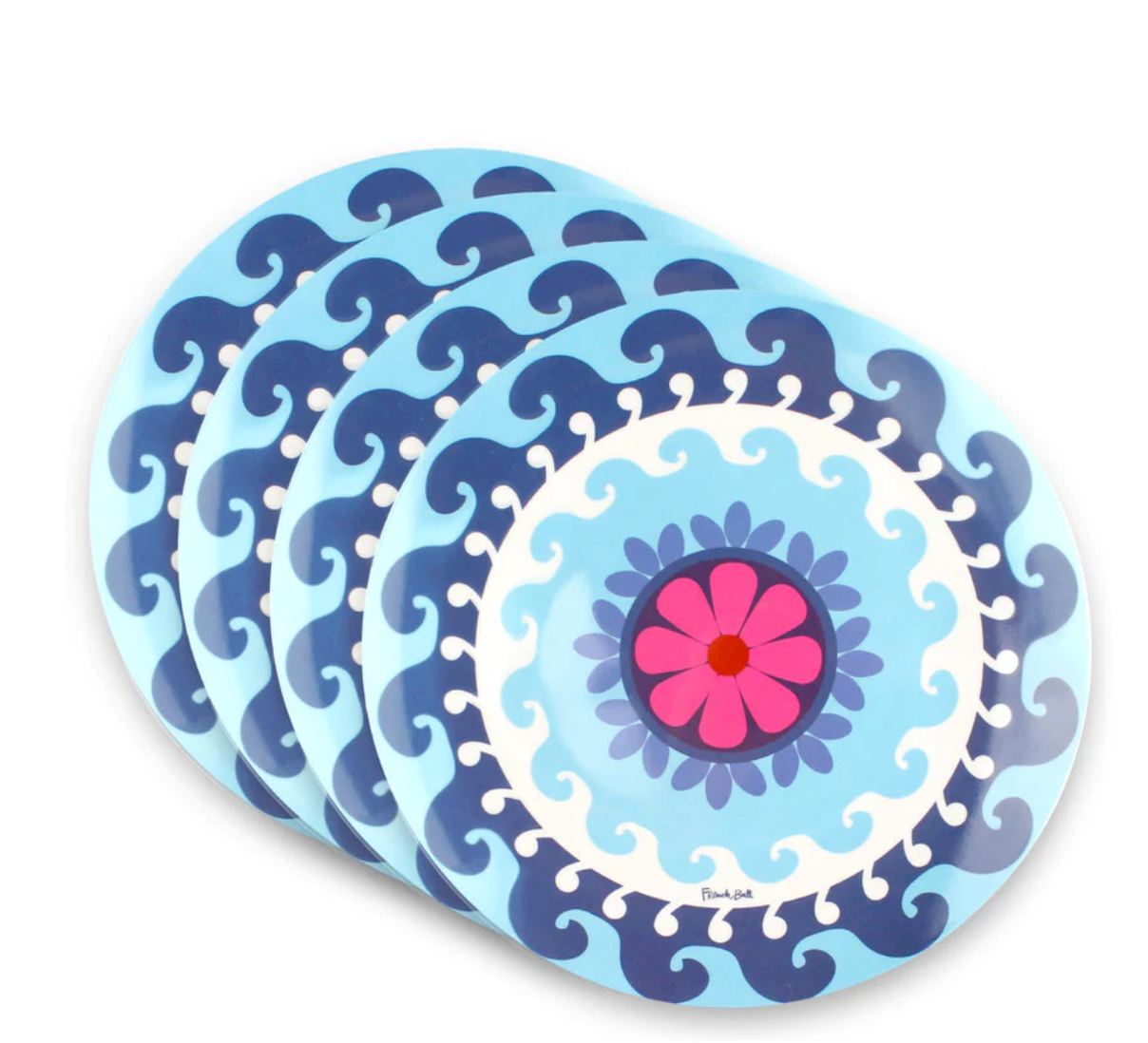 Colorful Patterned Salad Plates (Set of 4)