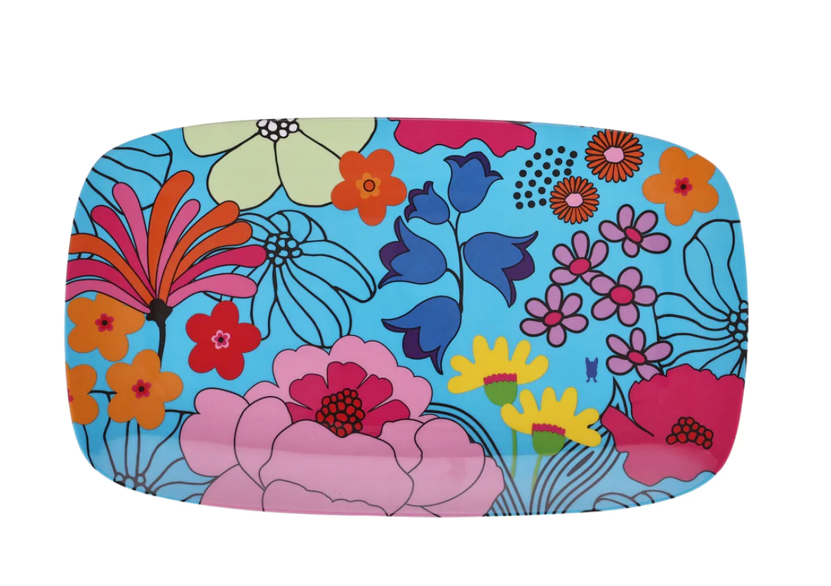 Colorful Patterned 13" Rectangular Platter