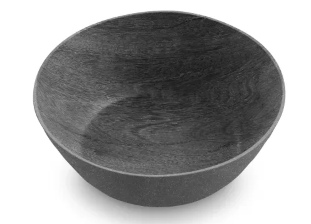 Faux Blackened Wood Salad Bowl