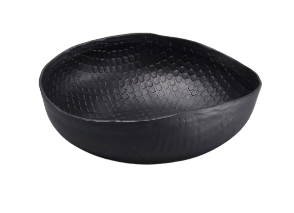 Crosshatch Aluminum Small Bowl