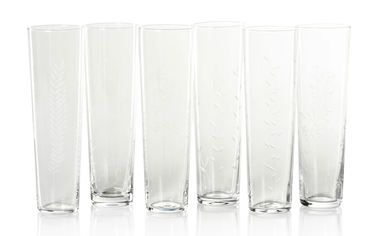 Flora Etched Glass Flute Set