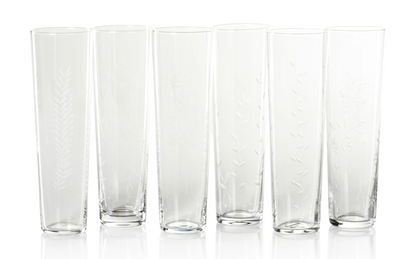 Flora Etched Glass Flute Set