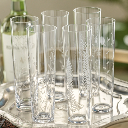 Flora Etched Glass Flute Set