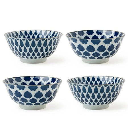 Blue & White 6" Bowl Set