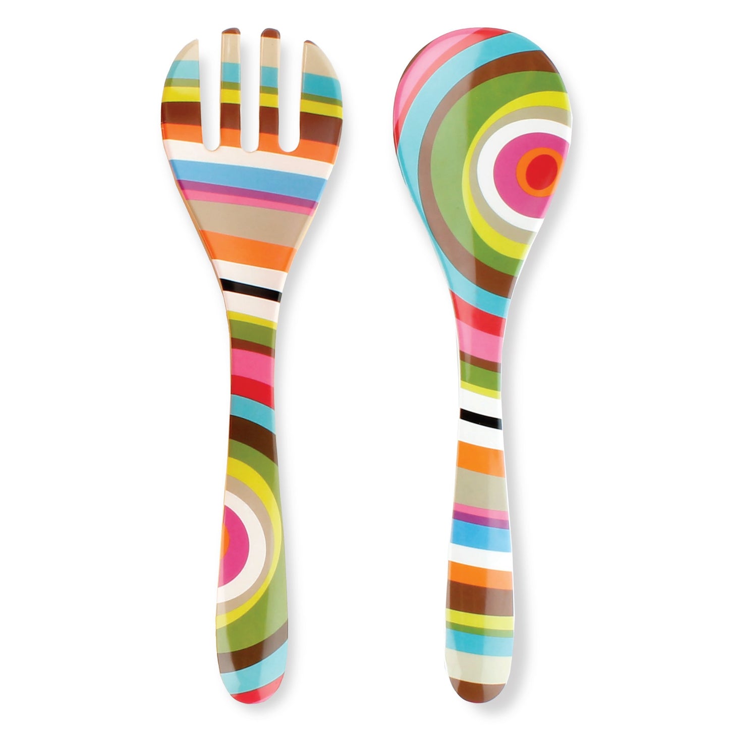 Colorful Patterned Salad Servers