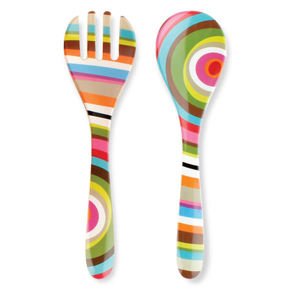 Colorful Patterned Salad Servers