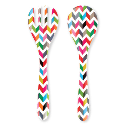 Colorful Patterned Salad Servers