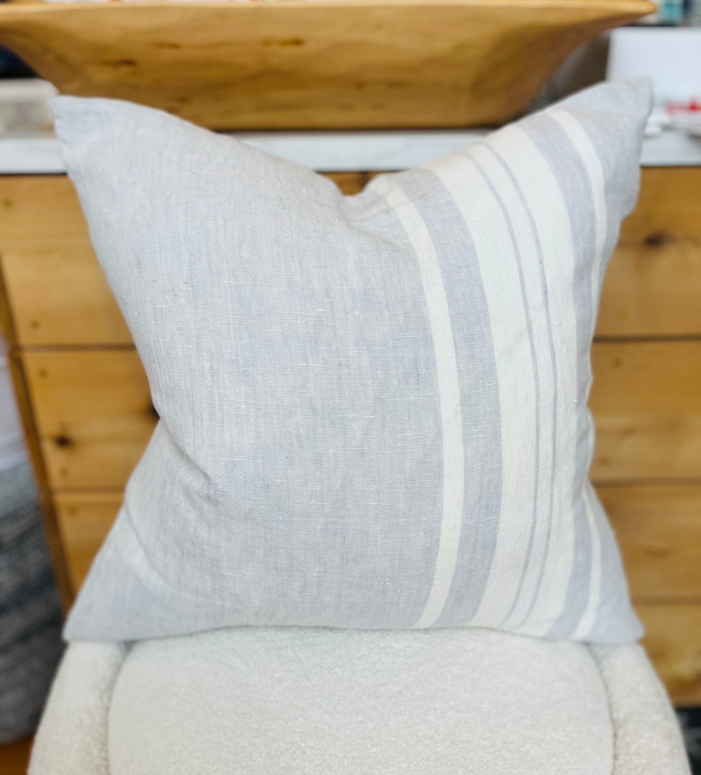 Chunky Stripe Linen Pillow