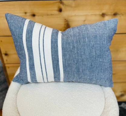 Chunky Stripe Linen Lumbar Pillow