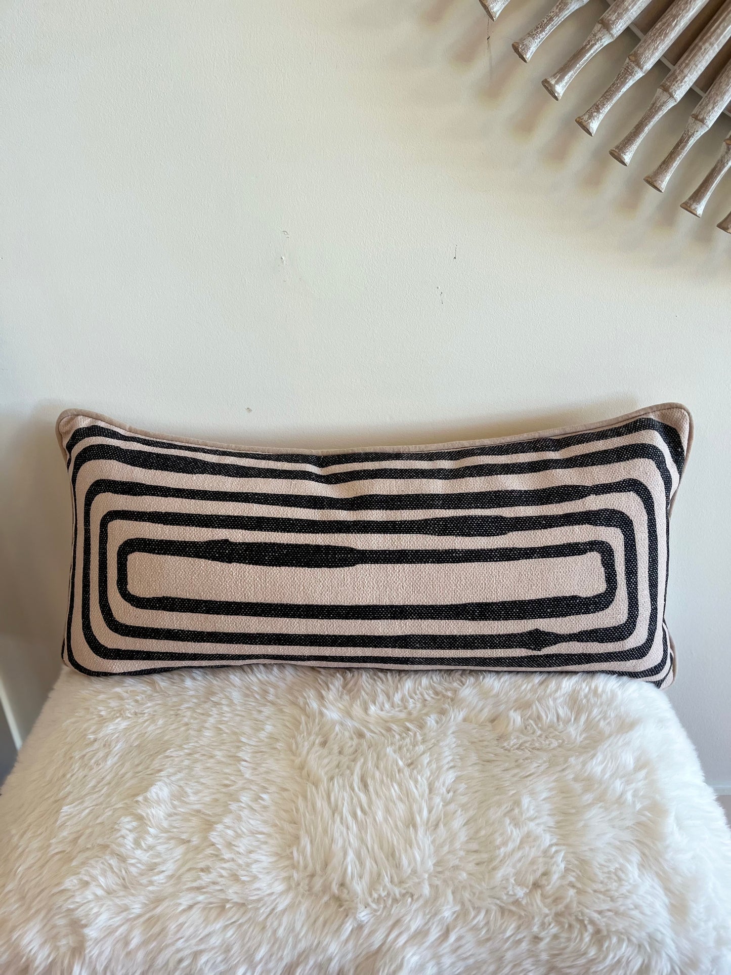 Rectangular Lines Lumbar Pillow