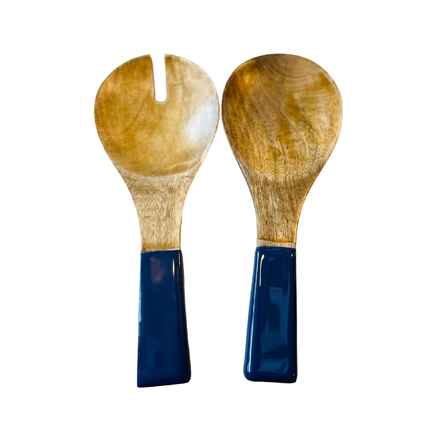 Indy Home Short Mango Wood & Enamel Servers