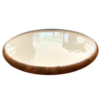 Indy Home Acacia & Enamel Lazy Susan