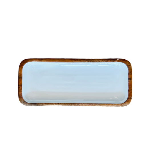 Indy Home Acacia & Enamel Small Tray