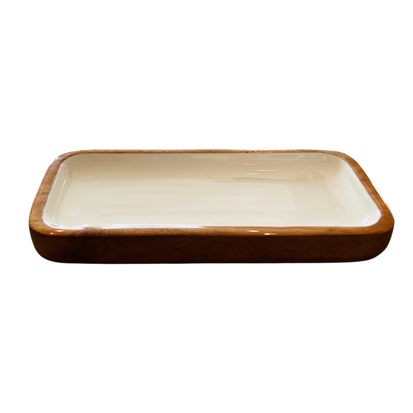 Indy Home Acacia & Enamel Small Tray