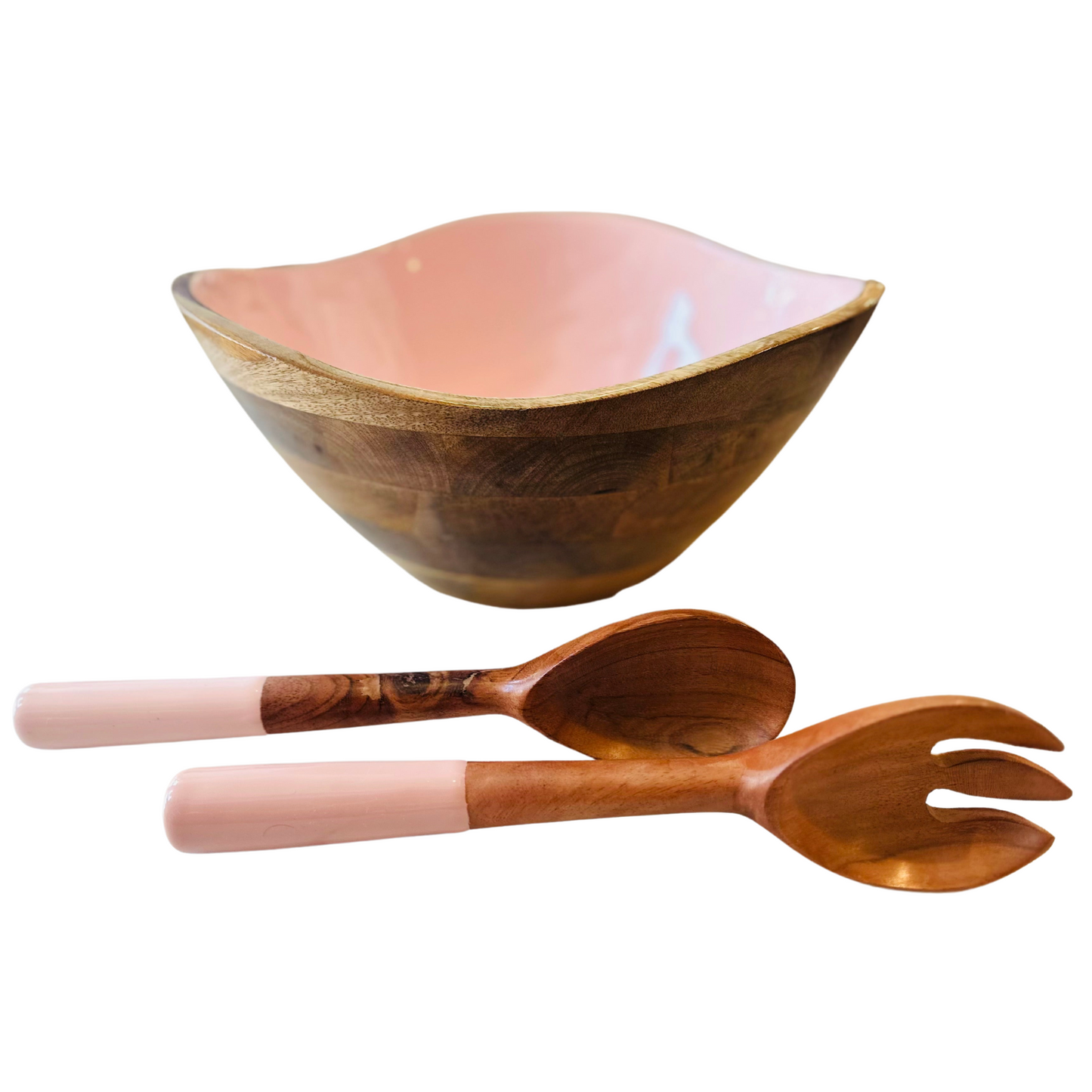 Indy Home Bright Mango Wood Bowl & Server Set