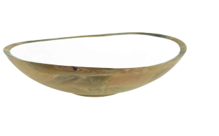 Indy Home Mango Wood & Enamel Curve Bowl