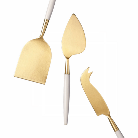 White & Gold Cheese Set